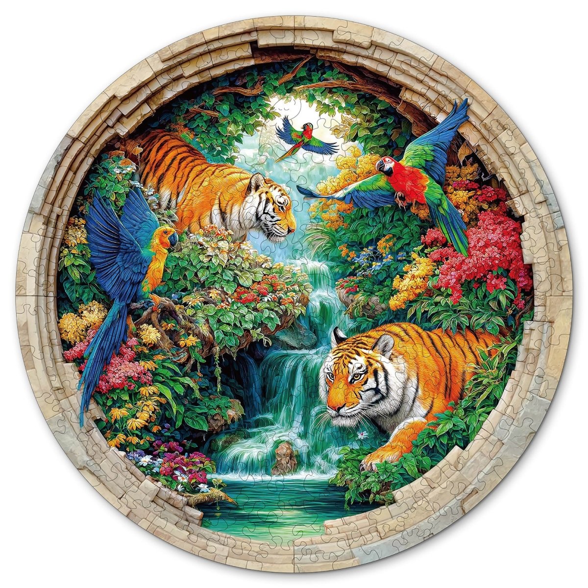 kaayee-wooden-puzzle-the-tiger-family-holzpuzzle-medium-tiger image 1