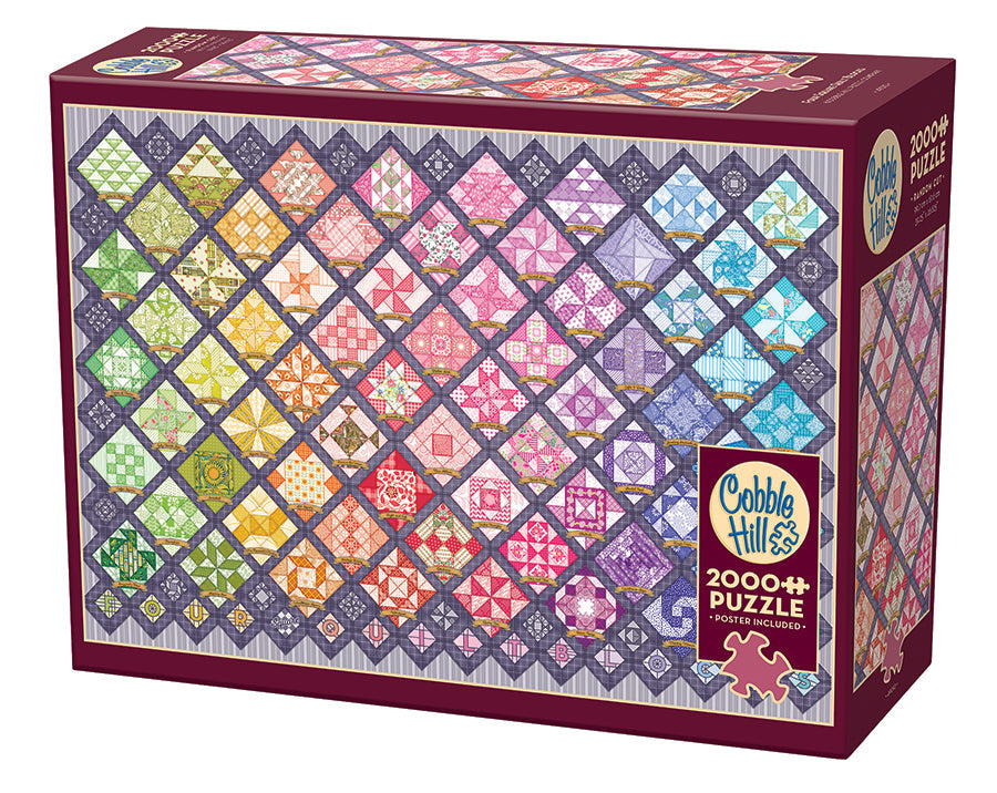 cobble-hill-2000-piece-four-square-quilt-blocks-puzzle-muster image 1