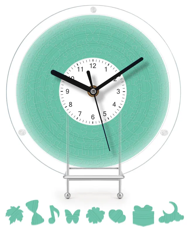 kaayee-clock-fresh-green-puzzle-wanduhr-acryl-regular-gr-n image 1