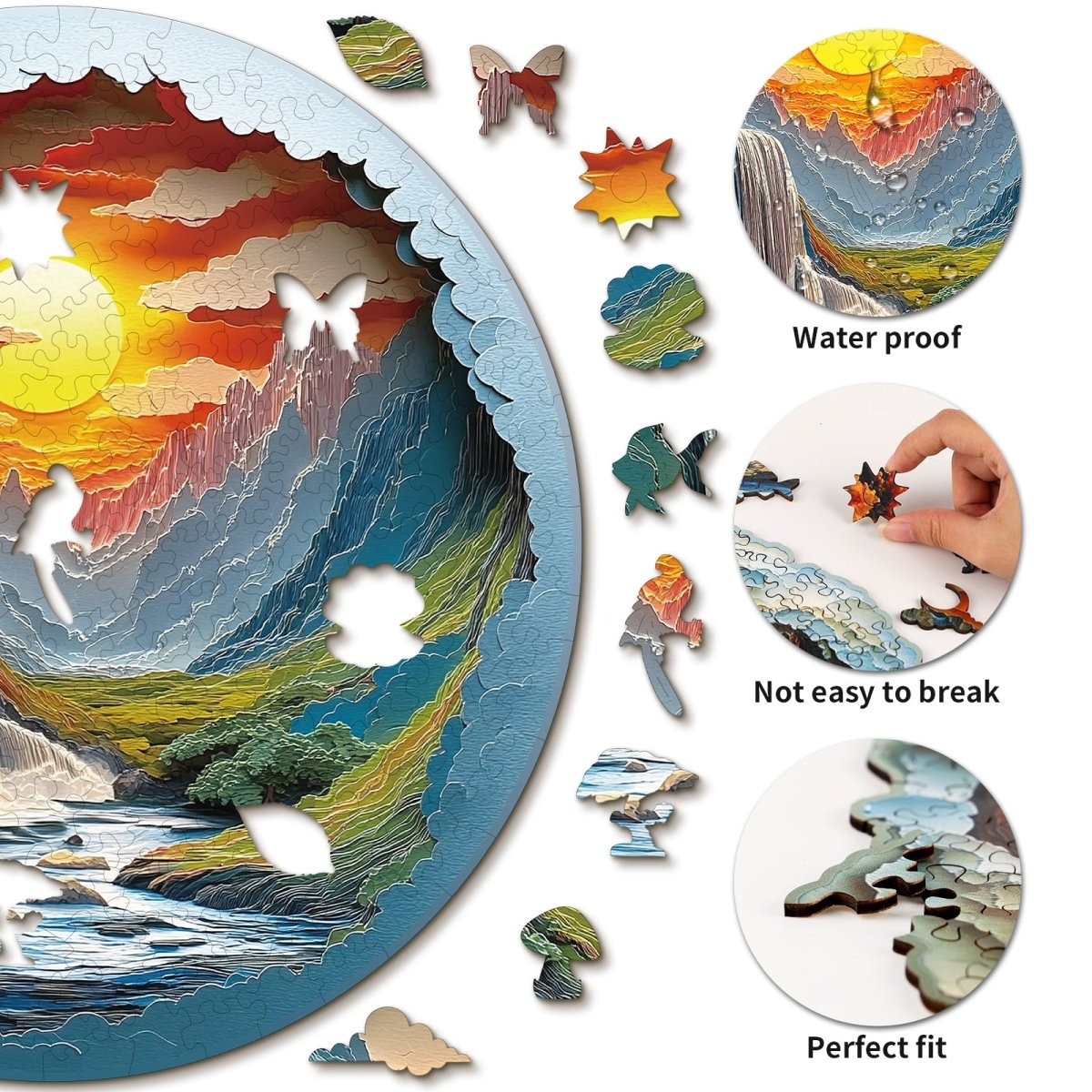 kaayee-wooden-puzzle-beautiful-gorge-holzpuzzle-medium-wasserfall image 2