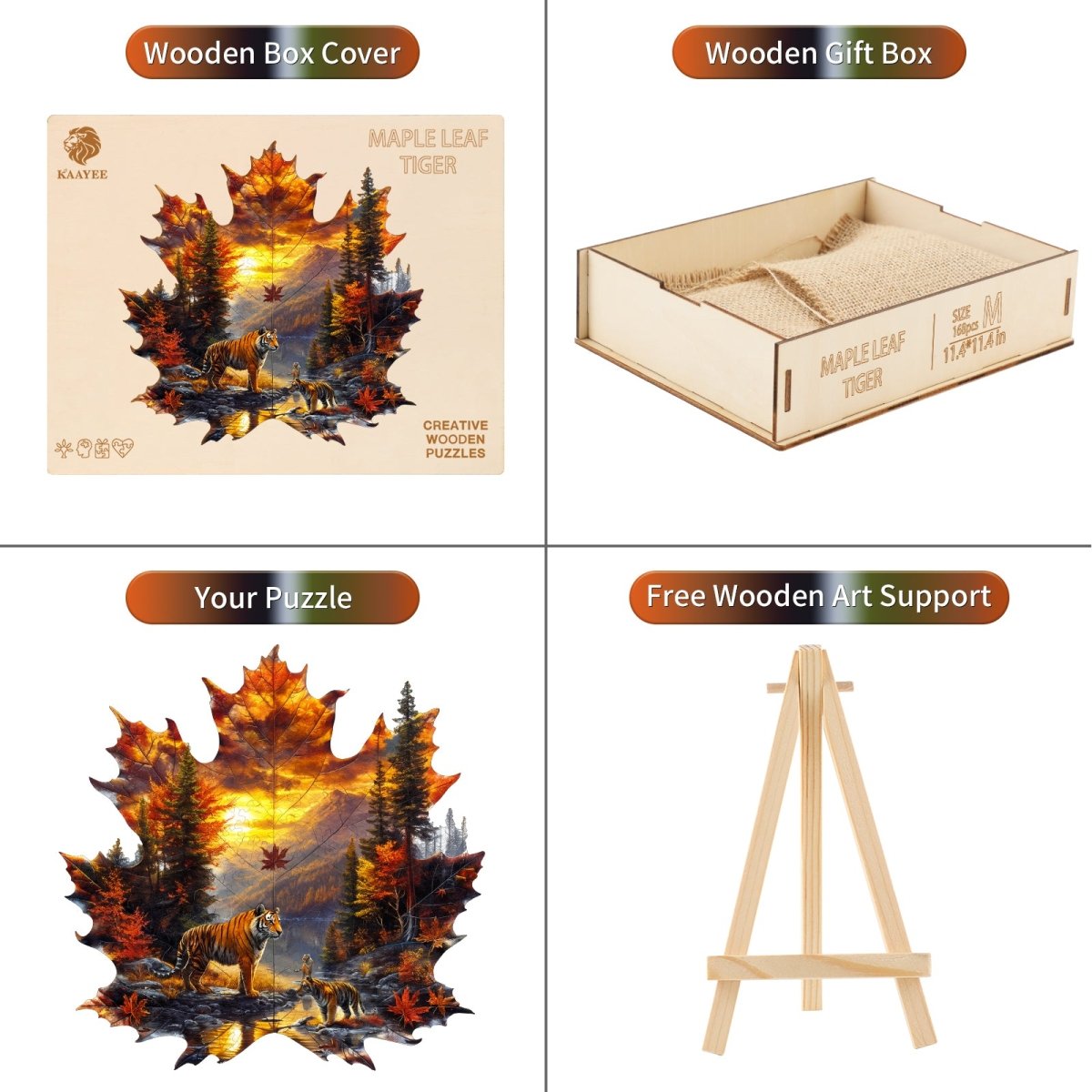 kaayee-wooden-puzzle-maple-leaf-tiger-holzpuzzle-m-herbst image 3