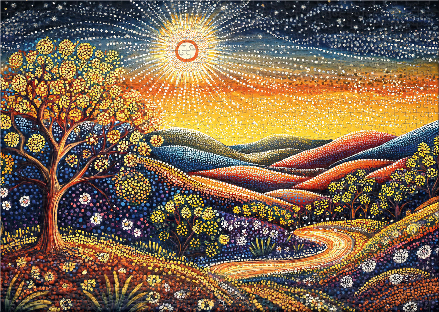 ulmer-puzzleschmiede-pilgerpfad-puzzle-1000-teile-sonne image 2