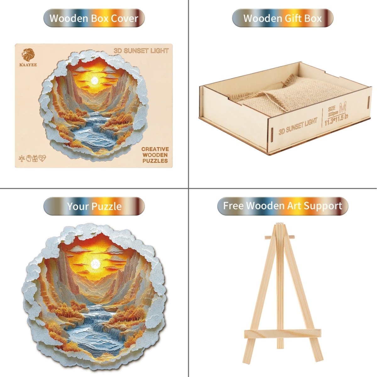 kaayee-wooden-puzzle-3d-sunset-light-holzpuzzle-canyon image 3