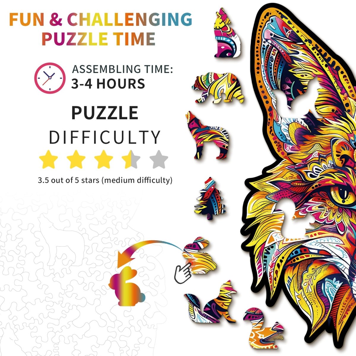 kaayee-wooden-puzzle-fiery-fox-holzpuzzle-medium-mandala image 4