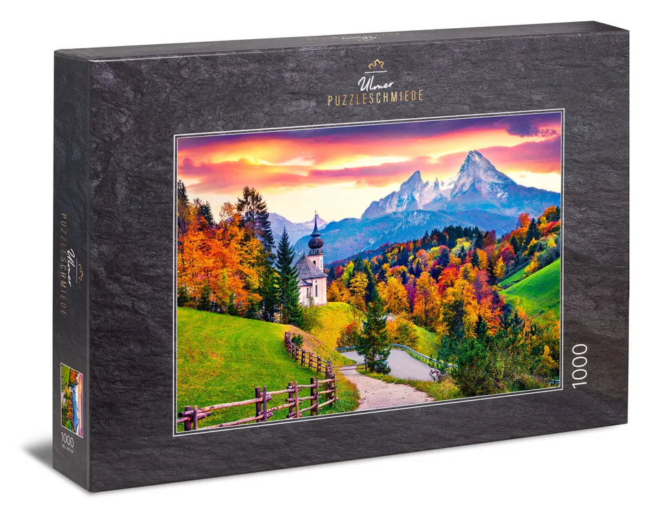 ulmer-puzzleschmiede-puzzle-1000-teile-wallfahrt-watzmann-berg-herbst image 1