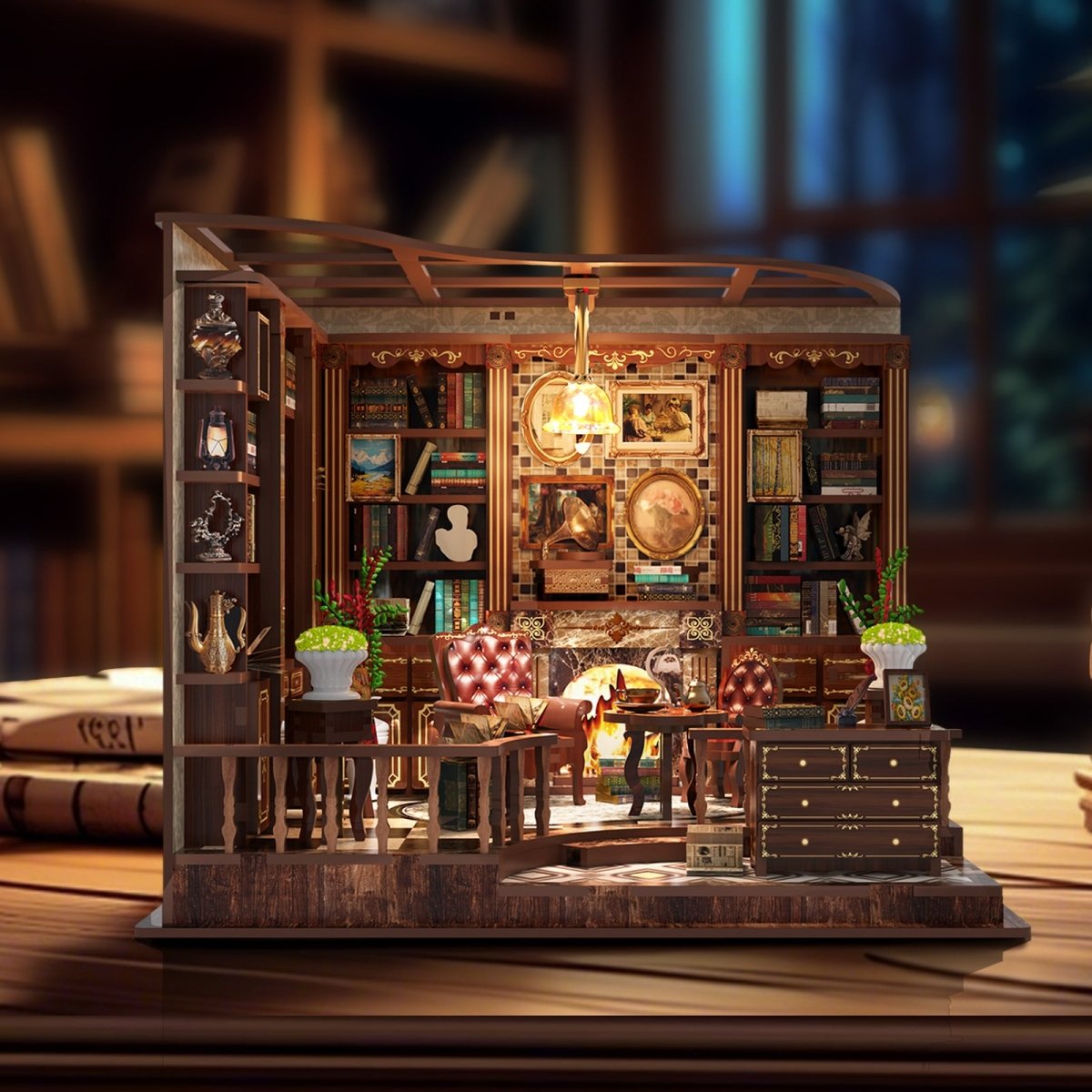 kaayee-miniature-house-left-bank-study-room-miniaturhaus-holz image 2