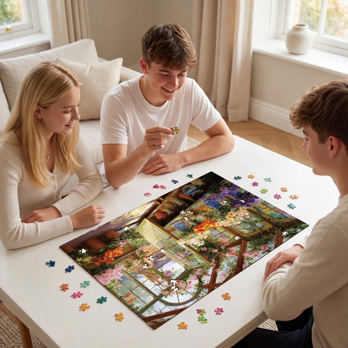 kaayee-1000-teile-puzzle-sunlit-flowerhouse-blumenhaus image 4