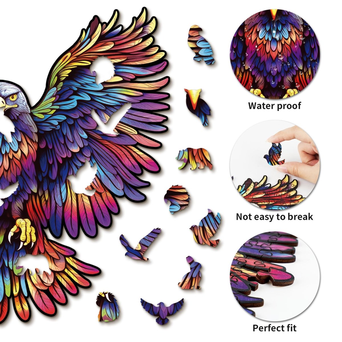 kaayee-wooden-puzzle-soaring-eagle-holzpuzzle-m-bunt-adler image 2