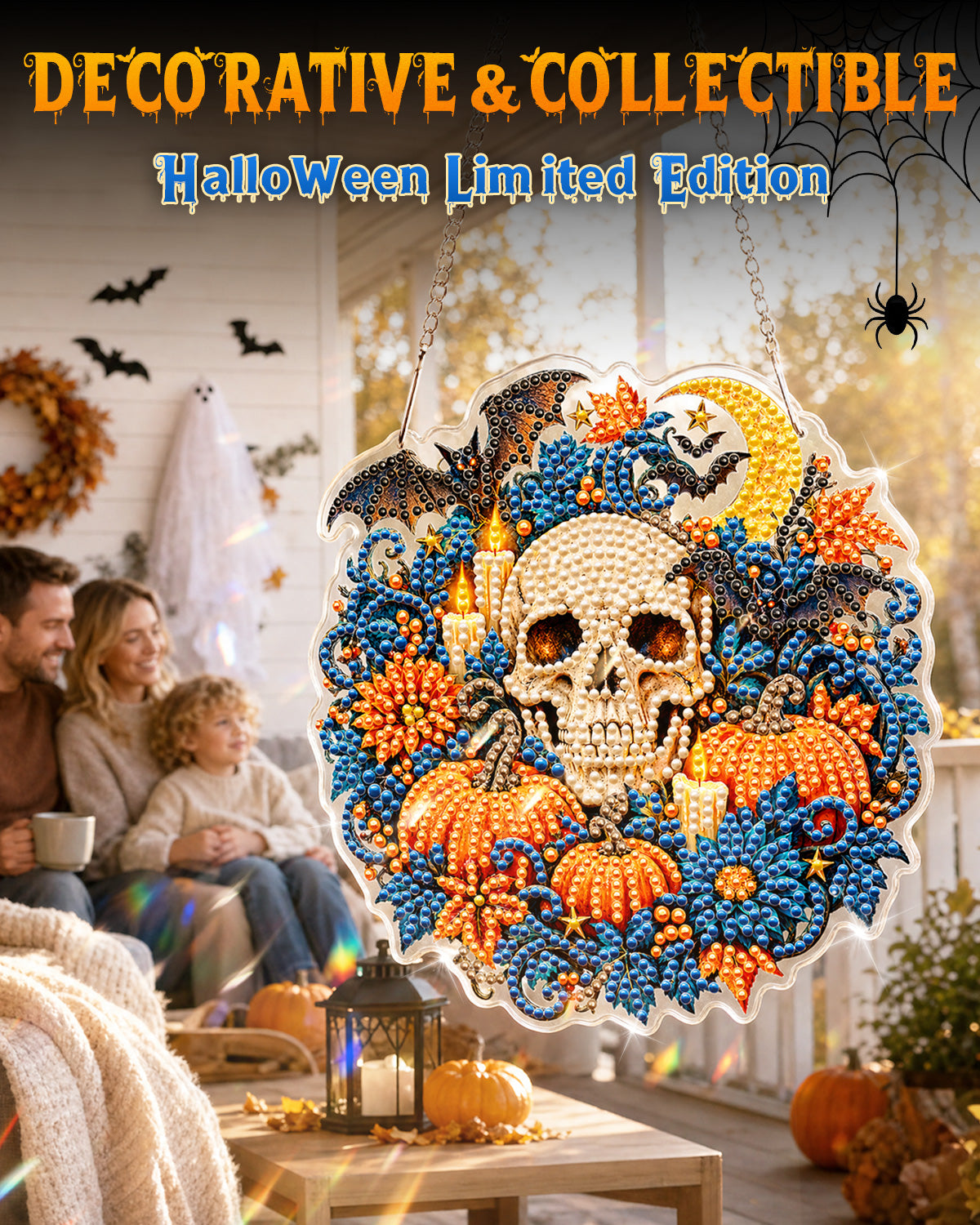 kaayee-suncatcher-halloween-skull-pumpkin-suncatcher-bastelset-20-cm image 3