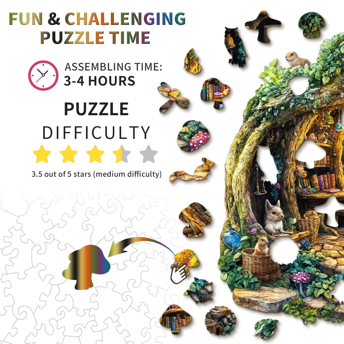 kaayee-forest-mushroom-house-holzpuzzle-medium-pilzhaus-wald image 4