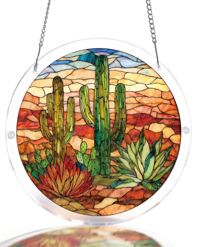 kaayee-suncatcher-puzzle-sunset-cactus-light-suncatcher-large image 1