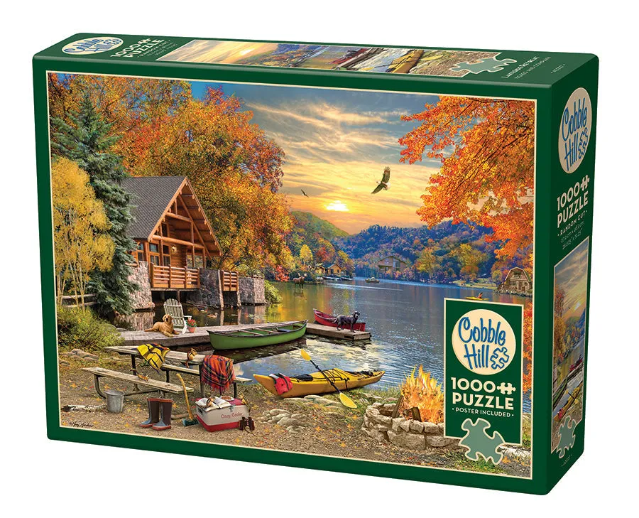 cobble-hill-1000-piece-lakeside-retreat-puzzle-1000-teile-herbst image 1