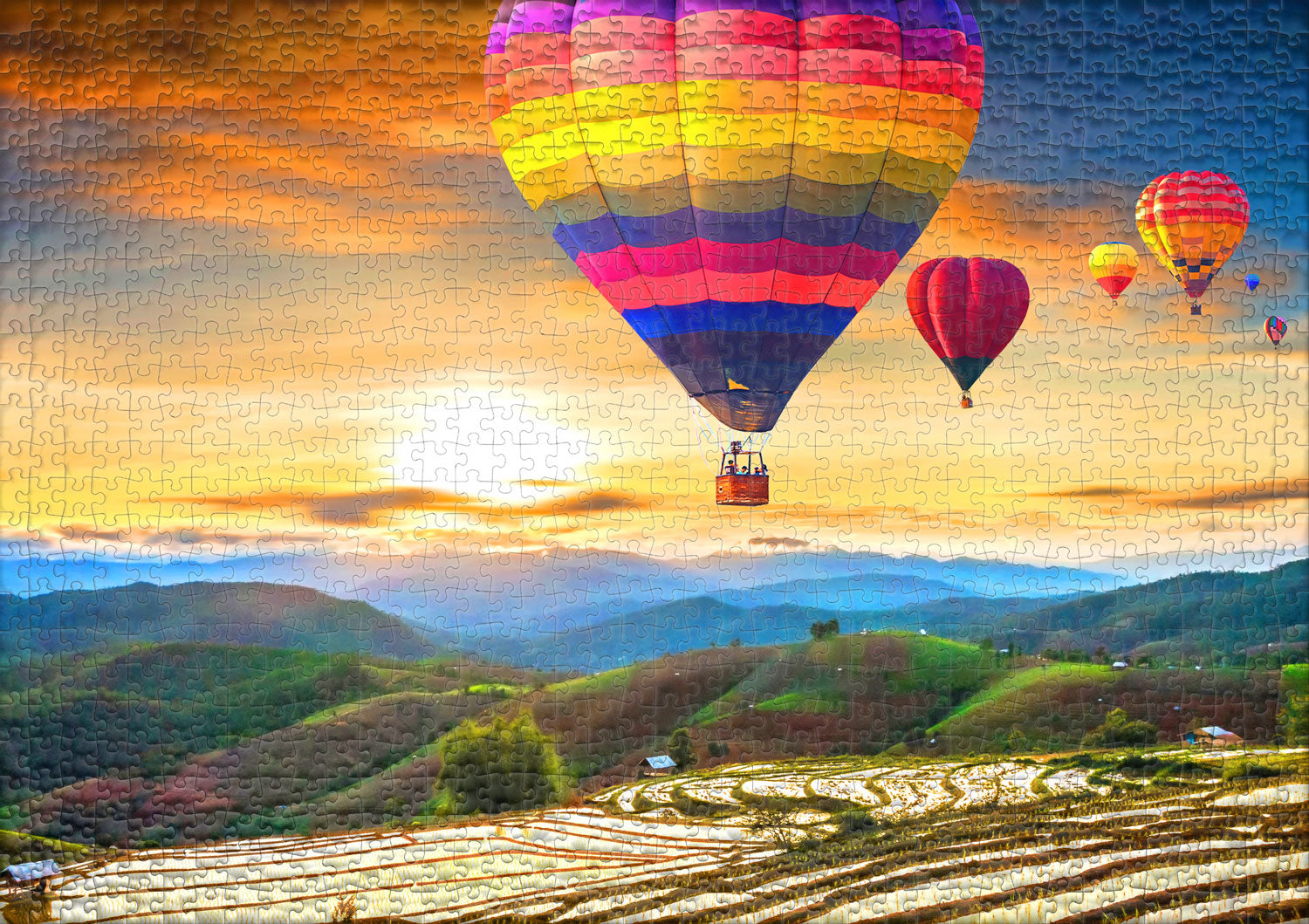 ulmer-puzzleschmiede-am-himmel-ber-thailand-puzzle-1000-teile-ballonfahrt image 2
